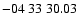 $ -04\ 33\ 30.03$