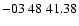 $ -03\ 48\ 41.38$