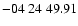 $ -04\ 24\ 49.91$