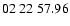 $ 02\ 22\ 57.96$