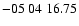 $ -05\ 04\ 16.75$