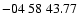 $ -04\ 58\ 43.77$
