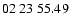 $ 02\ 23\ 55.49$