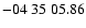$ -04\ 35\ 05.86$