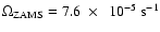 $\Omega_{\rm ZAMS}= 7.6~\times~~10^{-5}~{\rm s}^{-1}$