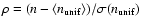 $\rho=(n-\langle n_{\rm unif} \rangle)/\sigma(
n_{\rm unif} )$