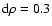 ${\rm d}\rho=0.3$