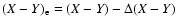 $(X-Y)_{\rm e}=(X-Y)-\Delta (X-Y)$