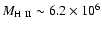 $M_{\rm H~ II} \sim 6.2 \times 10^6$
