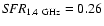 ${\it SFR}_{\rm 1.4~ GHz} = 0.26$
