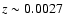 $z\sim 0.0027$