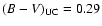$(B-V)_{\rm UC}=0.29$