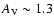 $A_{\rm V}\sim 1.3$