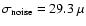 $\sigma_{{\rm noise}}=29.3~\mu$