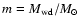 $m = M_{\rm wd}/M_{\odot}$