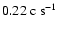 $0.22~{\rm c~s^{-1}}$