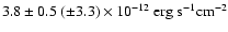 $3.8 \pm 0.5~(\pm 3.3) \times 10^{-12}~{\rm
erg~s^{-1}cm^{-2}}$