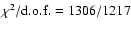 $\chi^2/{\rm d.o.f.}=1306/1217$