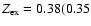 $Z_{\rm
ex}=0.38(0.35$