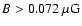 $B>0.072~{\rm\mu G}$