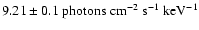 $9.21\pm 0.1~{\rm
photons~cm^{-2}~s^{-1}~keV^{-1}}$