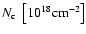 $N_{\rm c}~\left[10^{18}{\rm cm^{-2}}\right]$