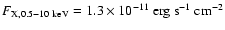 $F_{\rm X,0.5-10~keV}=1.3\times10^{-11}~{\rm
erg~s^{-1}~cm^{-2}}$