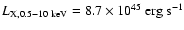 $L_{\rm
X,0.5-10~keV}=8.7\times10^{45}~{\rm erg~s^{-1}}$