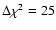 $\Delta \chi^2=25$