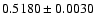 $0.5180 \pm 0.0030$