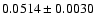 $0.0514 \pm 0.0030$