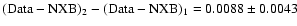 $({\rm
Data}-{\rm NXB})_2-({\rm Data}-{\rm NXB})_1= 0.0088\pm 0.0043$