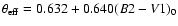 $\theta_{\rm eff} = 0.632 + 0.640(B2-V1)_{0}$