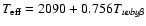 $T_{\rm eff}=2090+0.756T_{{uvby}\beta}$