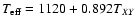 $T_{\rm eff}=1120 + 0.892T_{XY}$