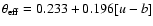 $\theta_{\rm eff}=0.233+0.196[u-b]$