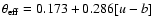 $\theta_{\rm eff}=0.173+0.286[u-b]$