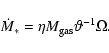\begin{displaymath}\dot{M}_{*} = \eta M_{\rm gas} \vartheta^{-1} \Omega .
\end{displaymath}