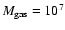 $M_{\rm gas}=10^{7}$