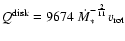 $Q^{\rm disk}=9674~\dot{M}_*^{-\frac{2}{11}} v_{\rm rot}$