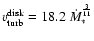 $v_{\rm turb}^{\rm disk}=18.2~\dot{M}_*^{\frac{3}{11}}$