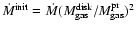 $\dot{M}^{\rm init}=\dot{M} (M_{\rm gas}^{\rm disk}/M_{\rm gas}^{\rm pr})^{2}$