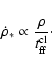 \begin{displaymath}\dot{\rho}_{*} \propto \frac{\rho}{t^{\rm cl}_{\rm ff}}\cdot
\end{displaymath}