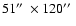 $51{\hbox{$^{\prime\prime}$ }} \times 120{\hbox{$^{\prime\prime}$ }}$