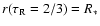 $r(\tau_{{\rm R}} = 2/3) = R_{\ast}$