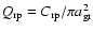 $Q_{\rm rp} = C_{\rm rp} / \pi a_{\rm gr}^2$