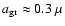 $a_{\rm gr} \approx 0.3~\mu$
