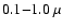 $0.1{-}1.0~\mu$