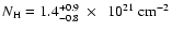 $N_{\rm
H} = 1.4 ^{+0.9} _{-0.8}~\times~~10^{21}~\rm {cm}^{-2}$