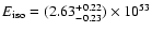 $E_{\rm
iso}=(2.63^{+0.22}_{-0.23})\times10^{53}$